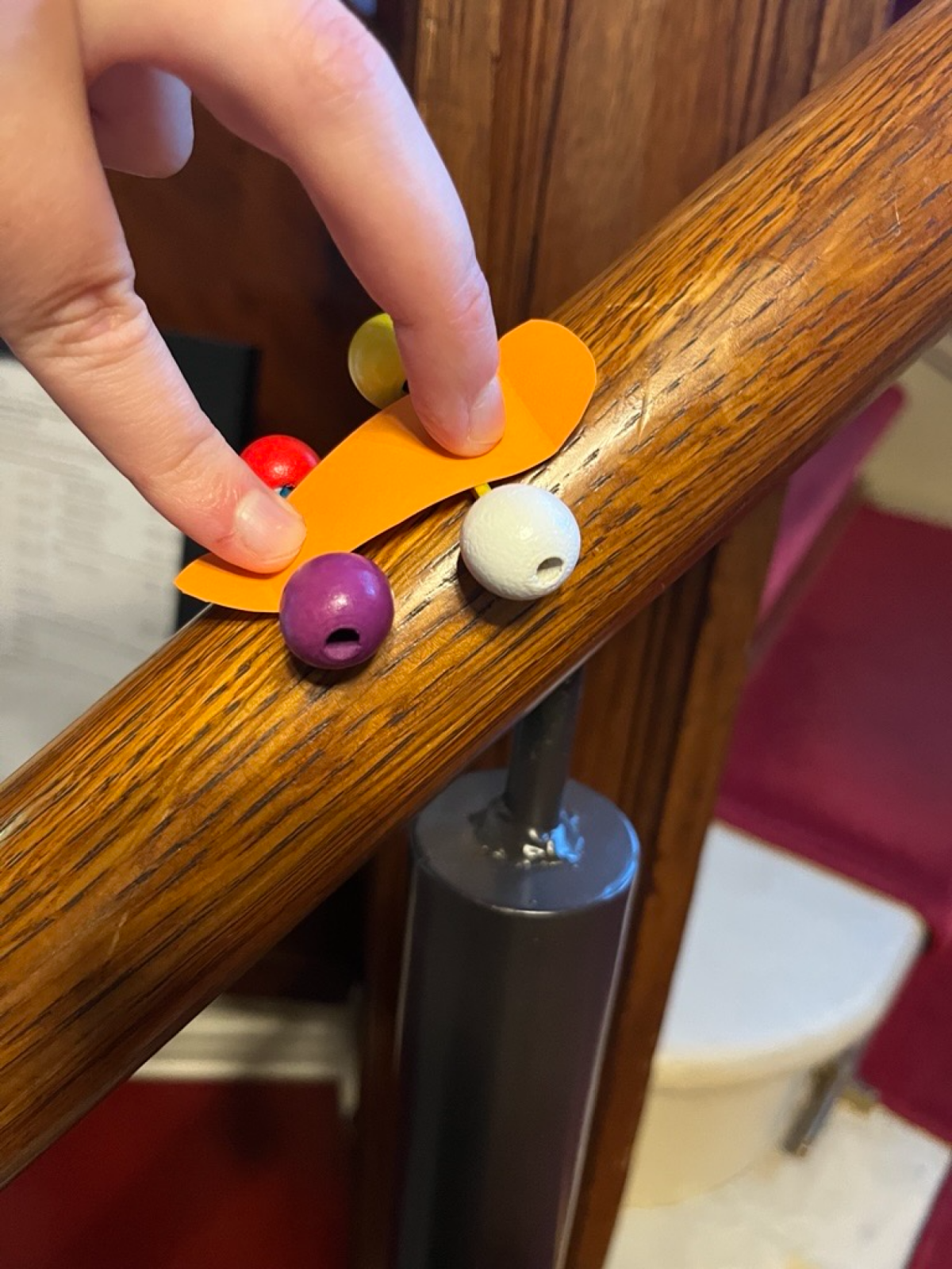 Mini skateboard skating up the Picture House staircase