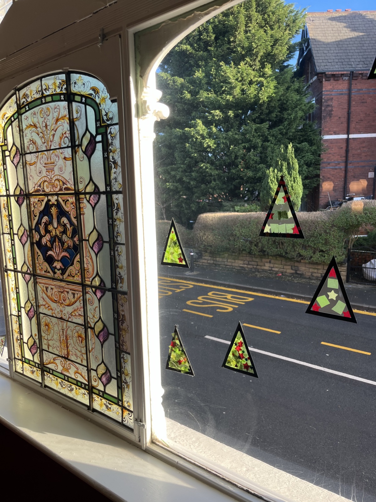 Festive Window decorations at the Cinema