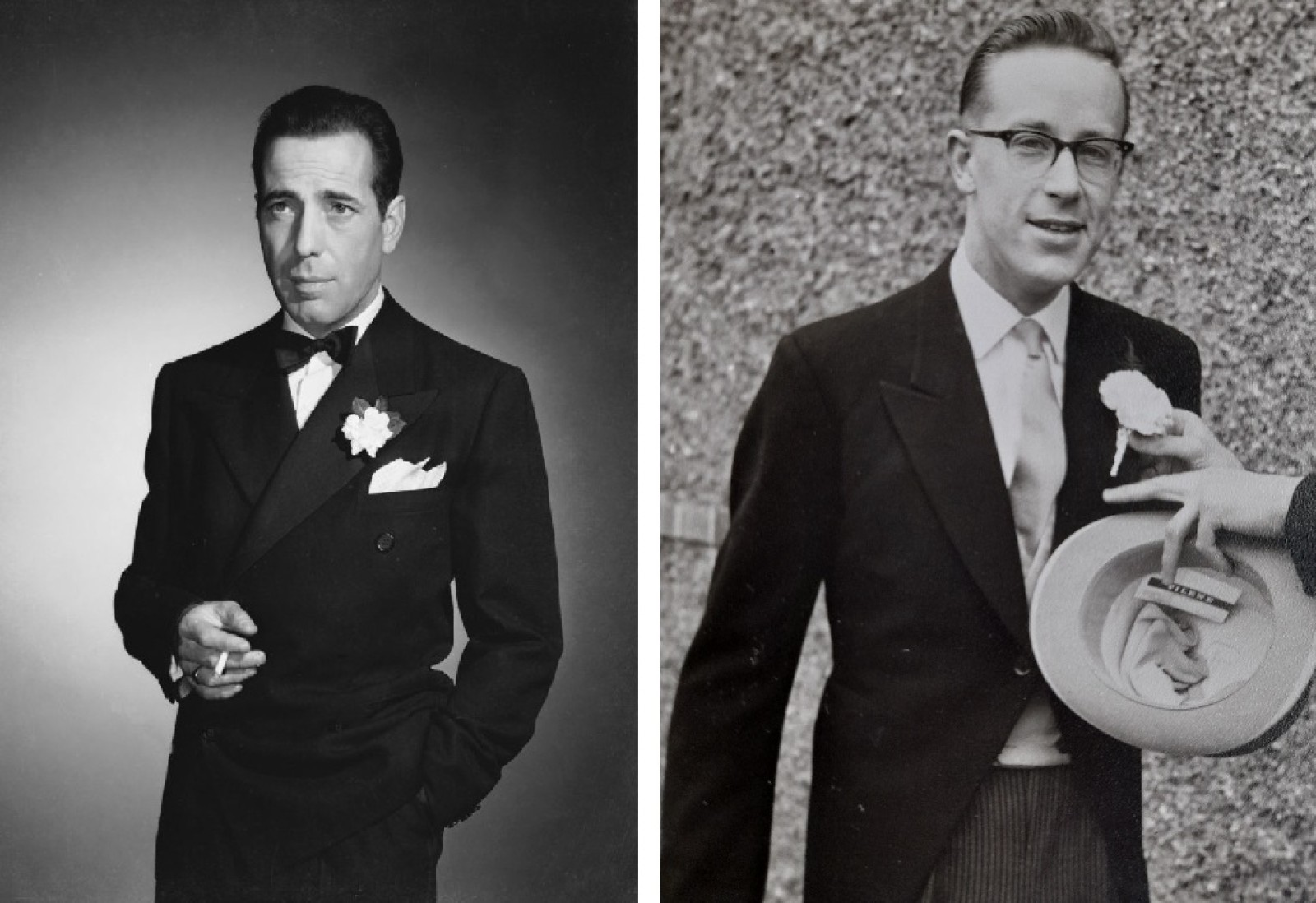 My dad at his wedding (1966) | Humphrey Bogart (circa 1940)